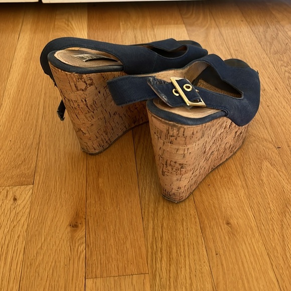Steve Madden cork wedge sling back sandals - Picture 2 of 5